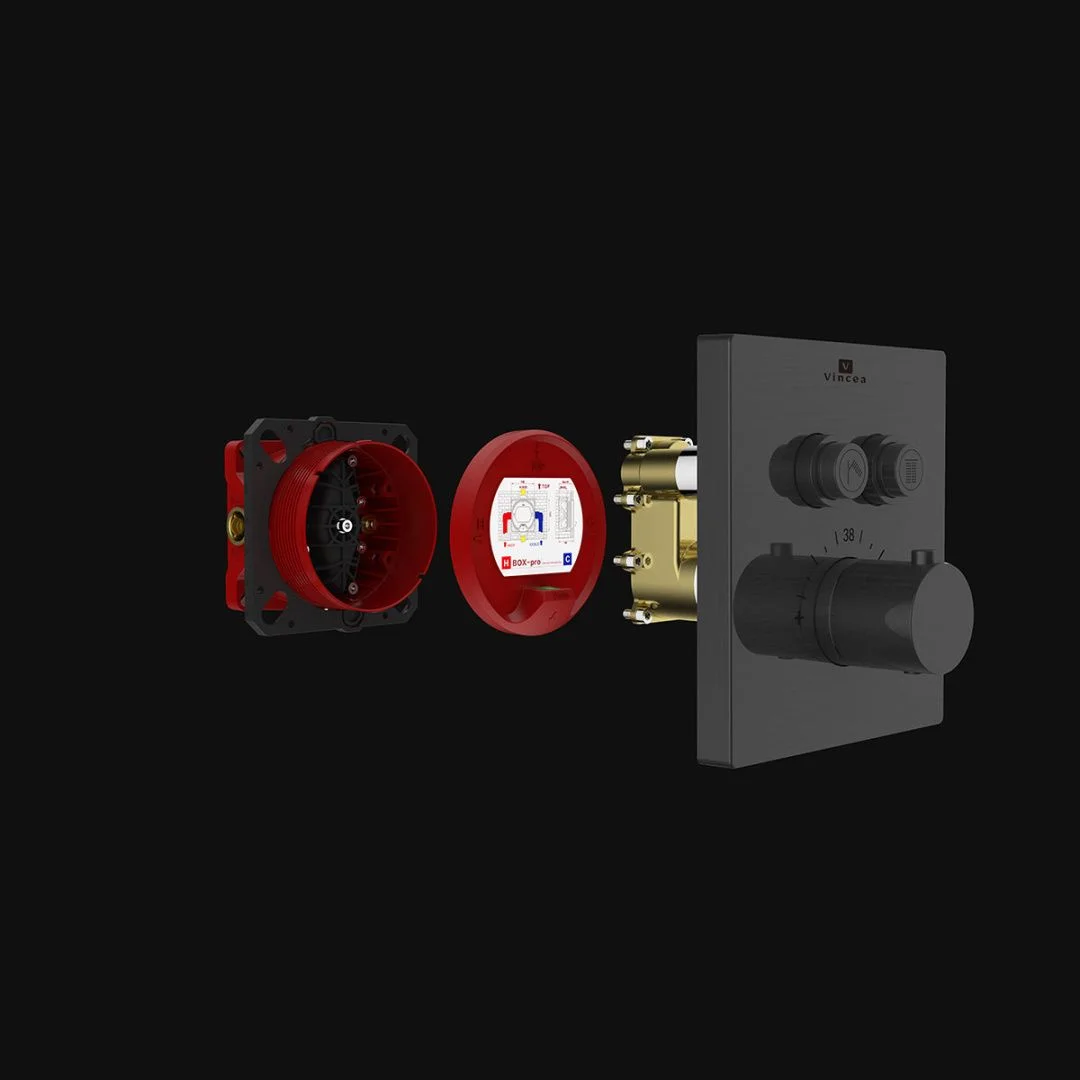 Приобрести vincea встраиваемый смеситель для душа inspire, термостат , оружейная сталь vscv-321tgm