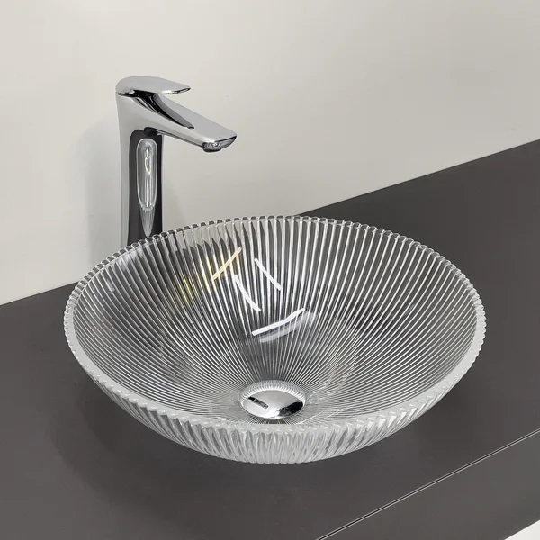 Приобрести comforty раковина накладная cf29001 40х40 см, стеклянная, прозрачное стекло