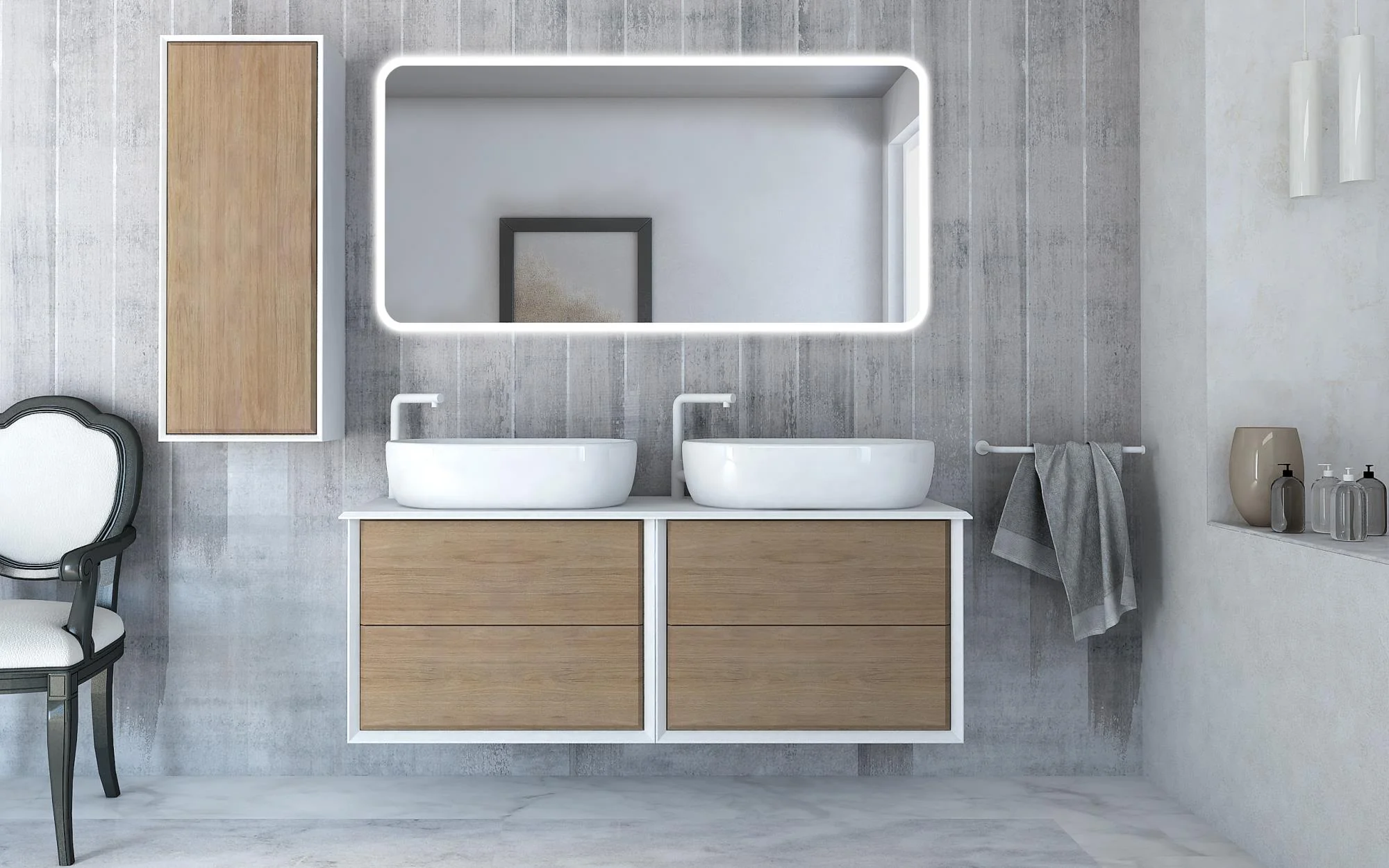 Приобрести cezares тумба со столешницей подвесная bellagio 140 см rovere tabacco, дерево 54716