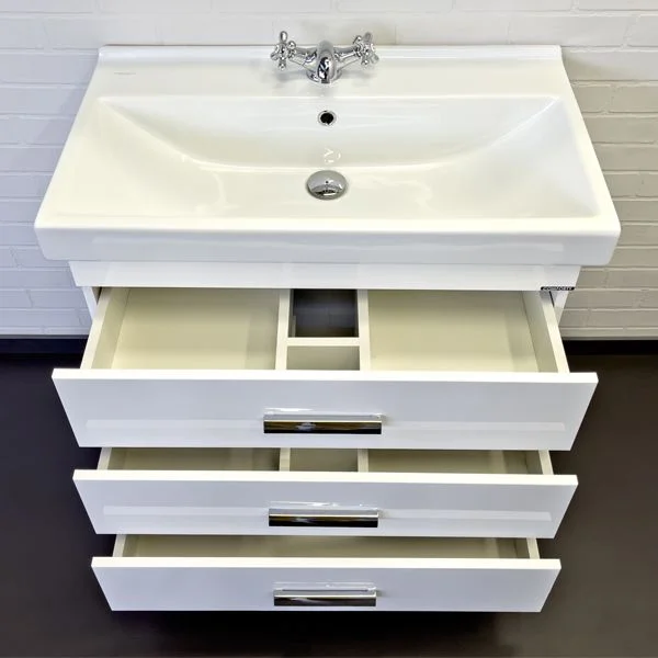 Приобрести сomforty тумба с раковиной никосия-80н белый глянец