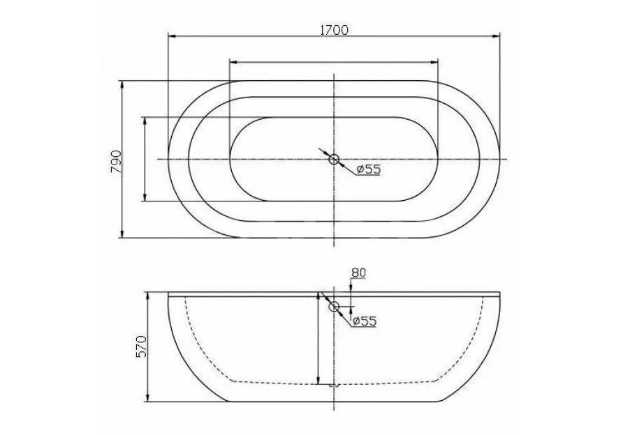 Приобрести ванна акриловая отдельностоящая belbagno 170х80 см, bb13-1700