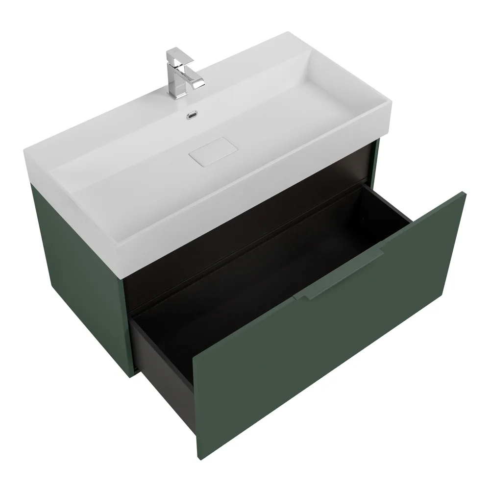 Приобрести cezares тумба подвесная с раковиной premium 90 см verde opaco, серая 55405