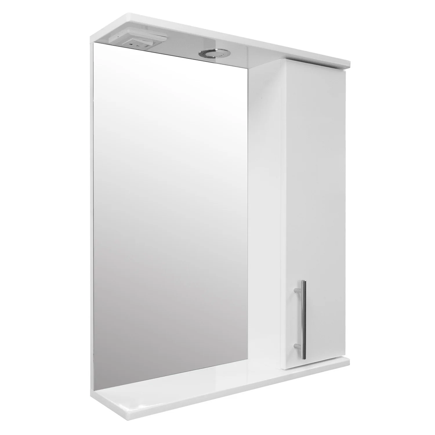 Приобрести loranto зеркало-шкаф karina 60 600х745х170 подвесной, с подсветкой, правосторонний, белый (cs00086509)