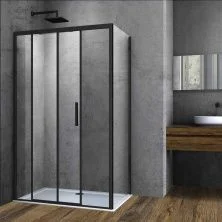 Vincea Душевое ограждение Soft 90х140 см, прозрачное, черное VSR-3SO9014CLB