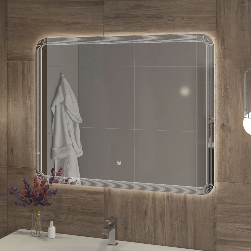 Приобрести cezares зеркало duet 100х80 см, контурная подсветка, сенсорное включение, гравировка czr-spc-duet-1000-800-led-tch