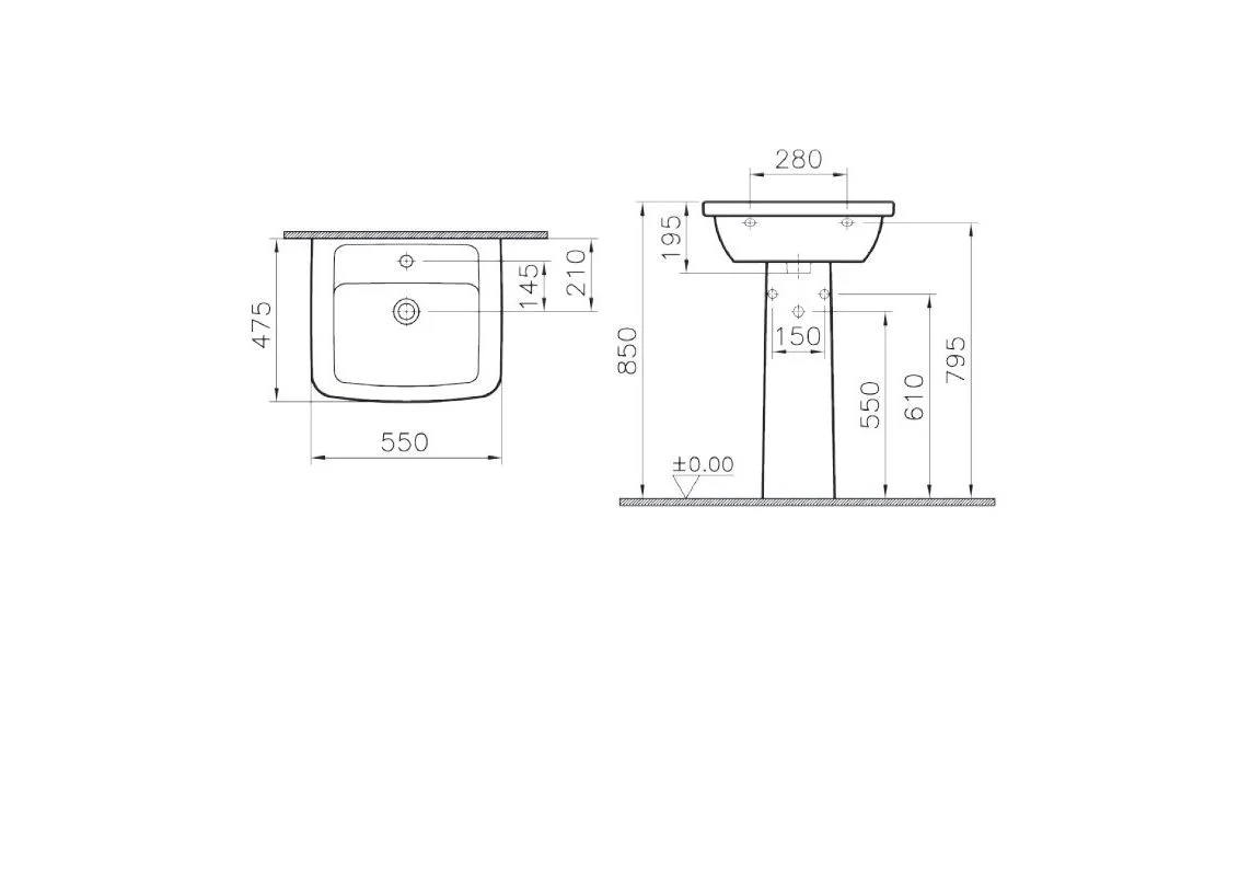 Приобрести раковина подвесная vitra form 300 55 см 9602b003-7650