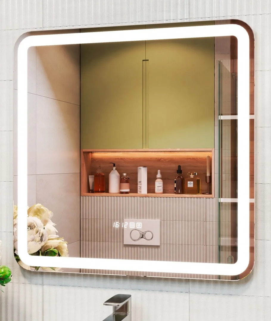 Приобрести vigo зеркало grani luxe 70 см, с подсветкой, сенсорное управление, часы, антизапотевание z.gri.70.luxe