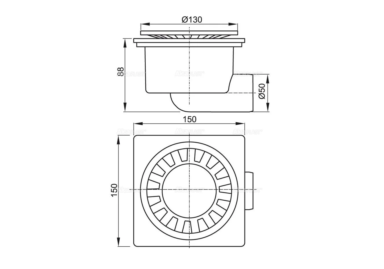 Приобрести сливной трап alcaplast apv15 