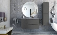 Cezares Тумба подвесная с раковиной VAGUE 104 Grigio Talpa Opaco, правосторонняя, серая 54905