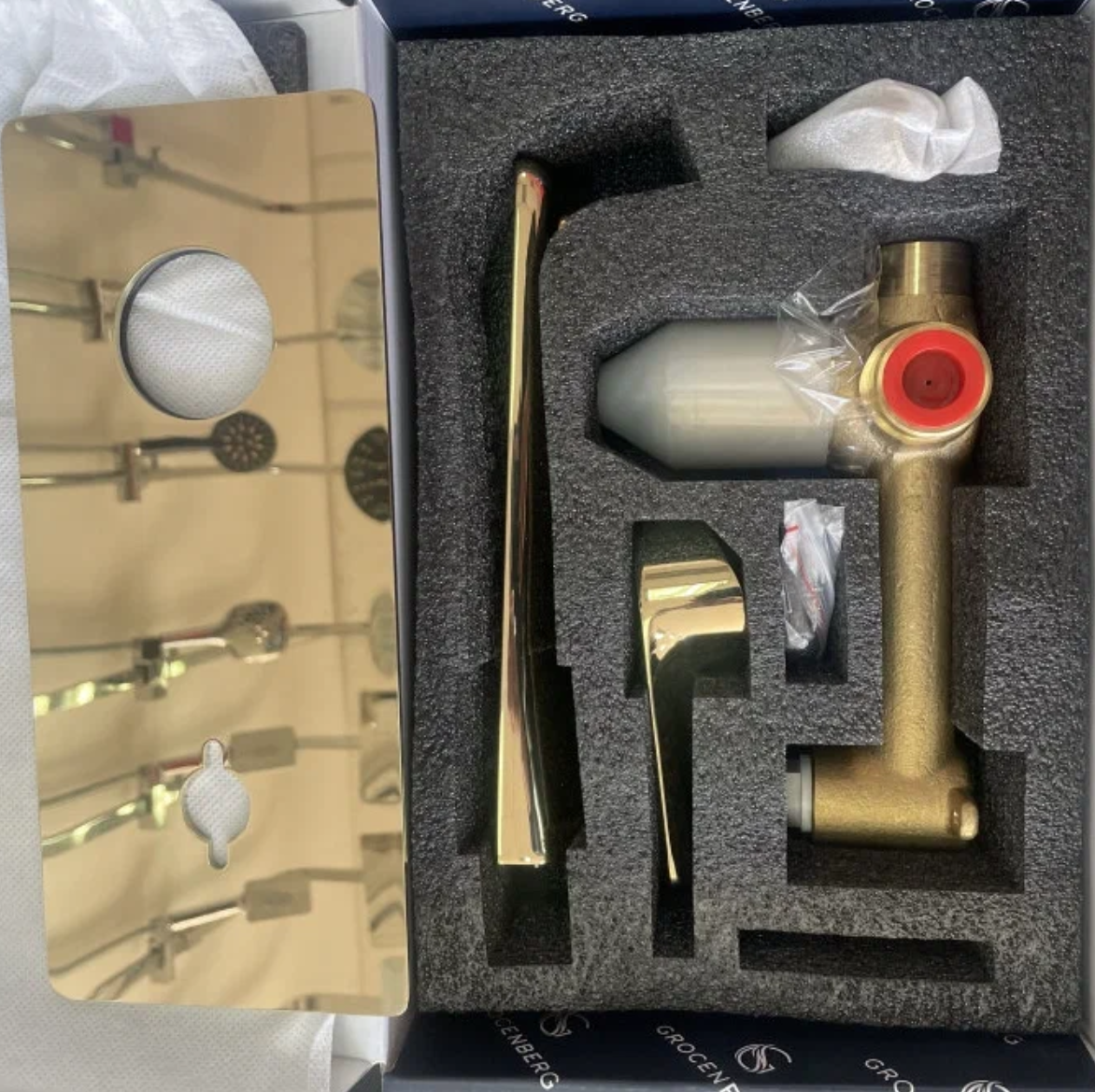 Приобрести grocenberg встраиваемый смеситель для раковины, золото gb599go