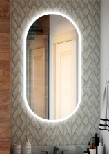 Continent Зеркало с подсветкой Delight 55х100 см, белое