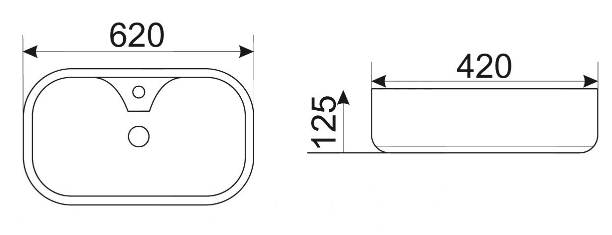 Приобрести раковина накладная ceramalux 61 см 9446