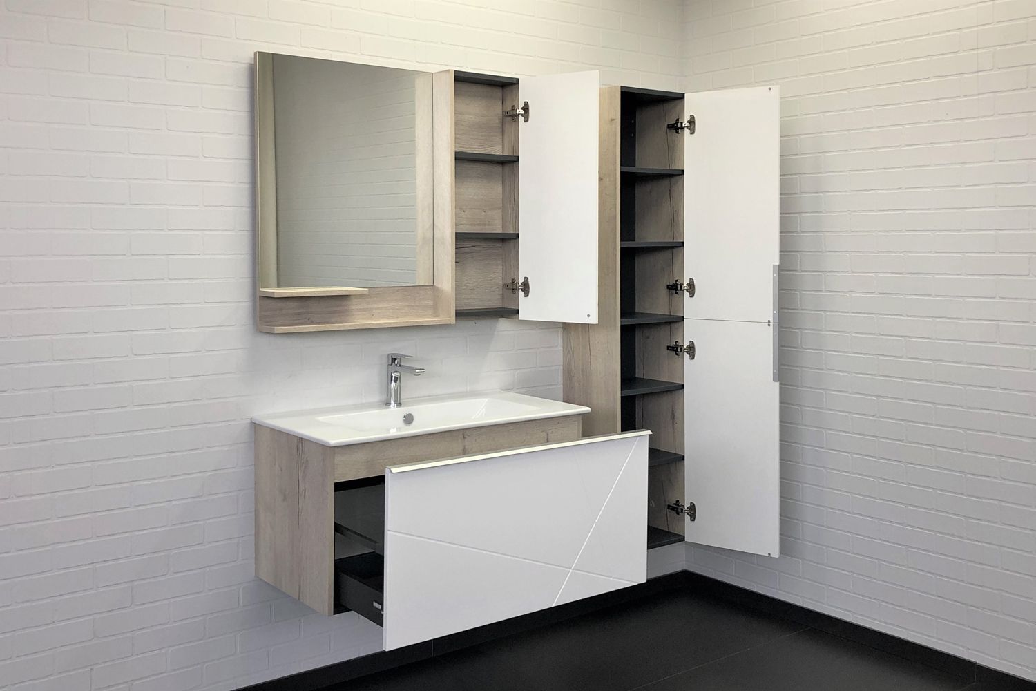 Приобрести сomforty пенал мерано-35 белый/дуб дымчатый