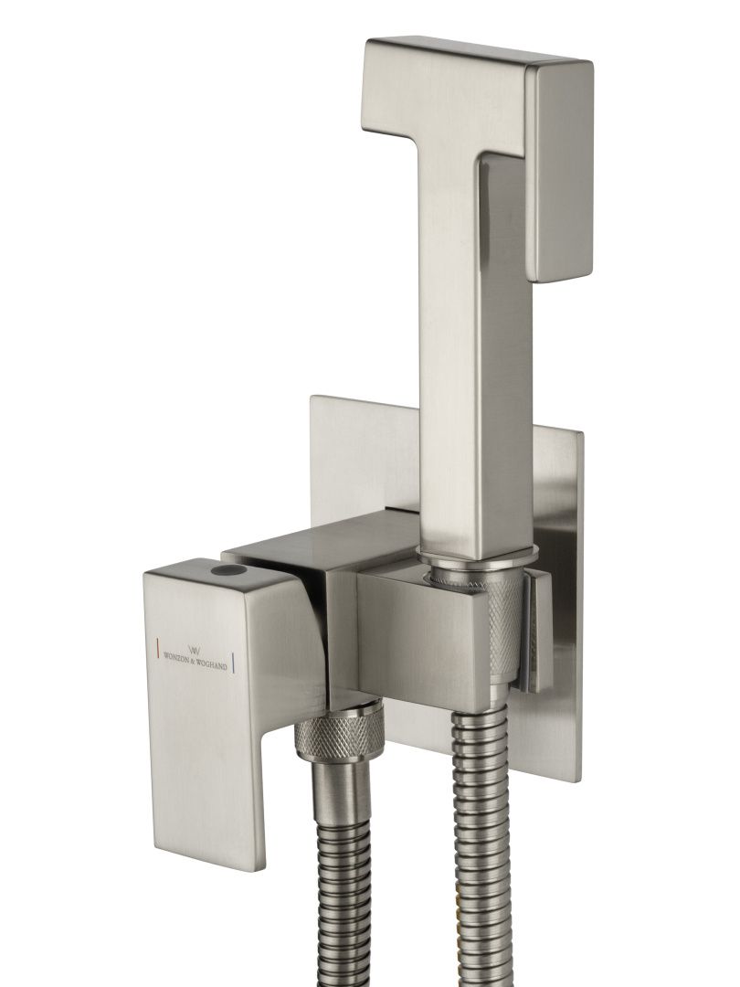 Приобрести смеситель с гигиеническим душем встраиваемый wonzon & woghand, брашированный никель (ww-88829903-bn)