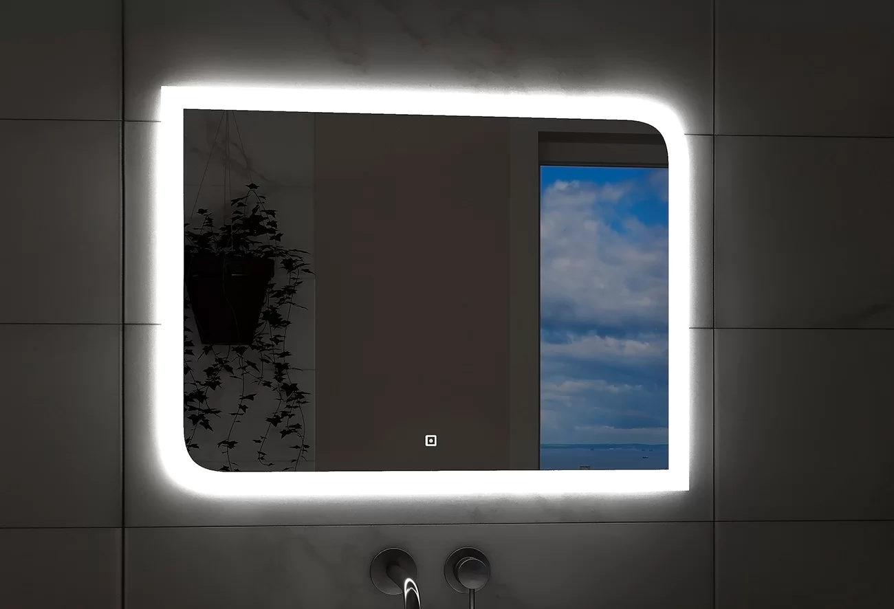 Приобрести continent зеркало с подсветкой fantasy 80х60 см, белое