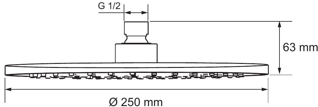 Приобрести aquanet верхний душ static 25х25 см, черный af330-84-r250b