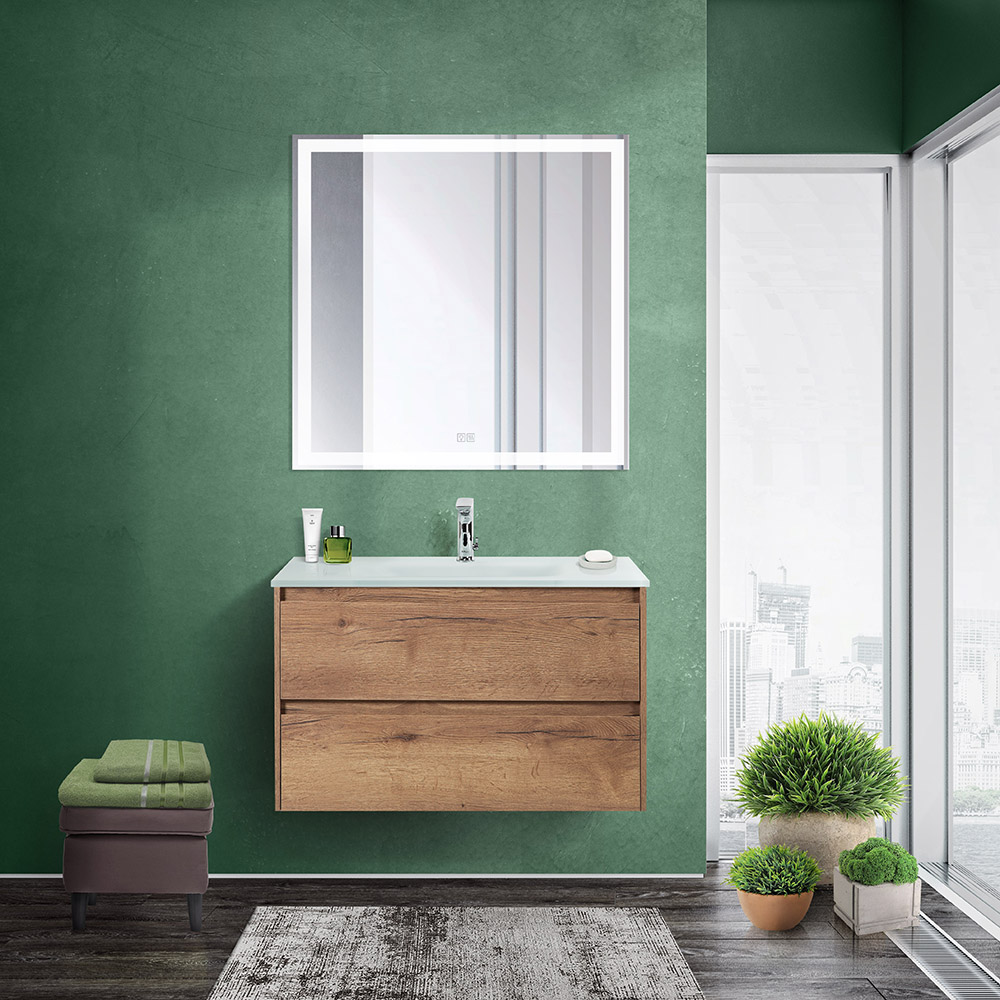 Приобрести belbagno тумба с раковиной kraft 80 см, подвесная rovere tabacco, стеклянная раковина