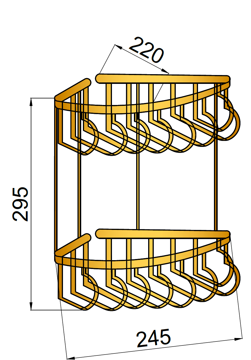 Приобрести boheme угловая полка brillante, двойная, хром 10453