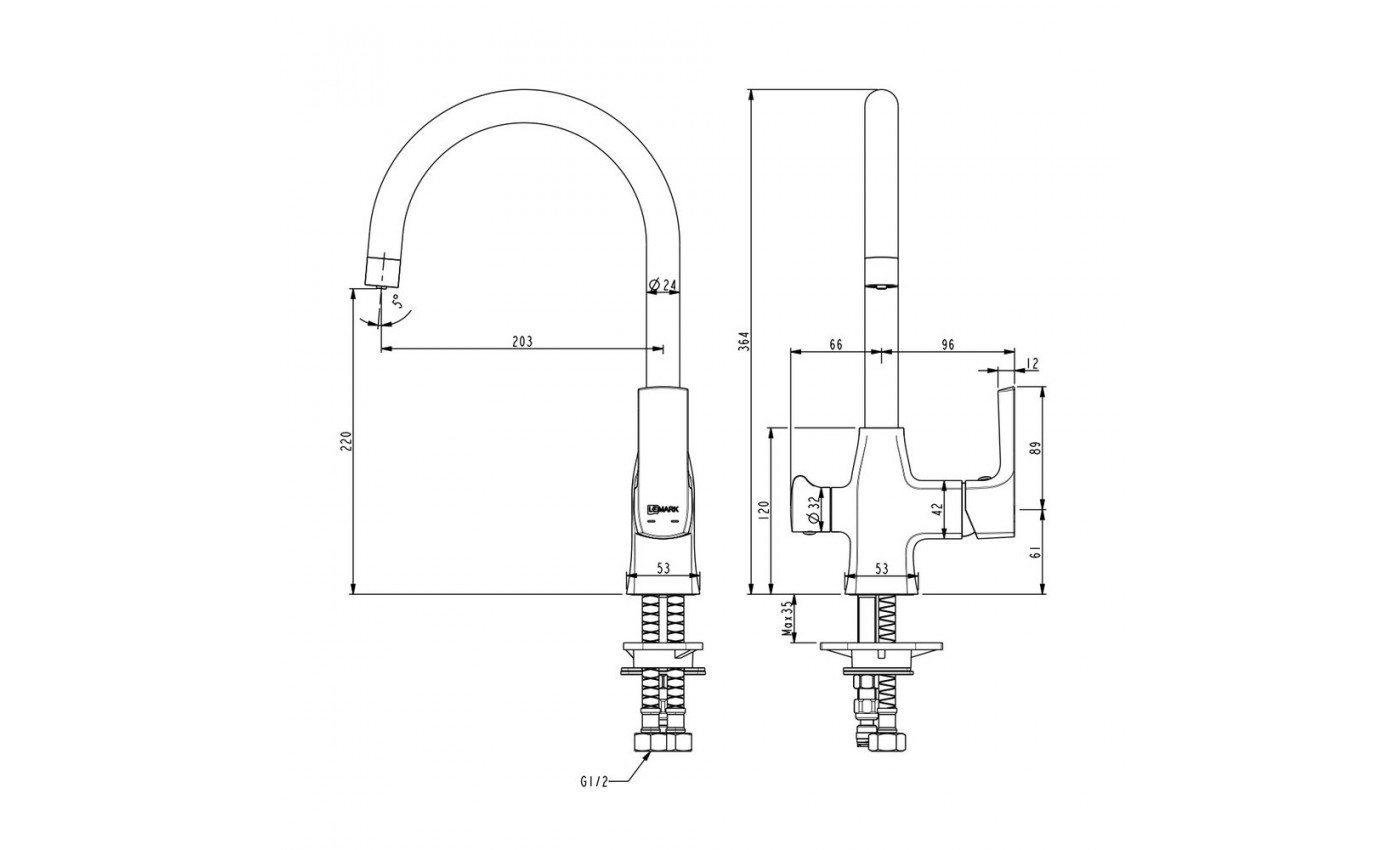Приобрести lemark смеситель для кухни ursus с подключением к фильтру, черный\золото lm7261blr
