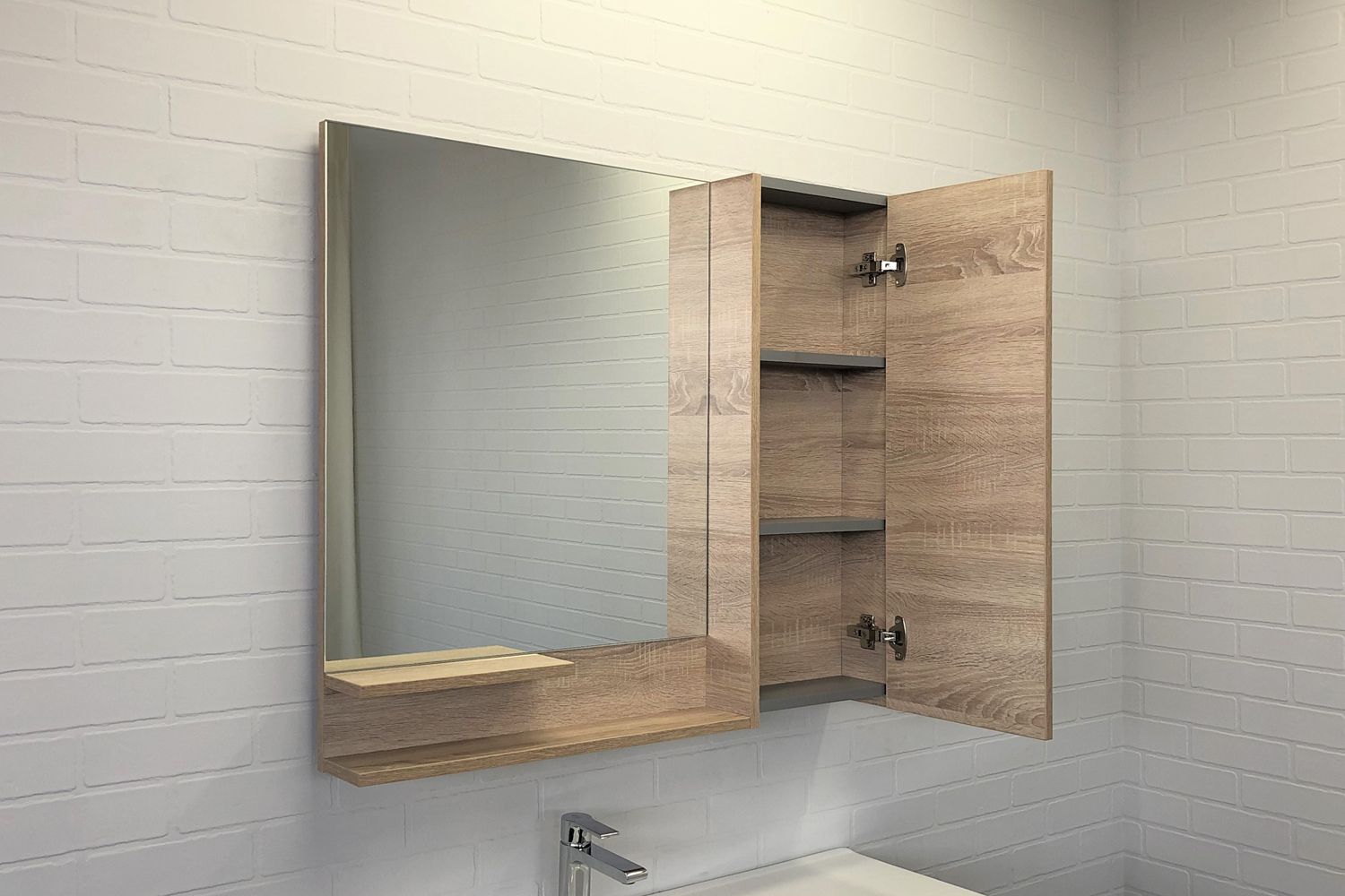 Приобрести сomforty зеркало-шкаф варна-90 дуб сонома