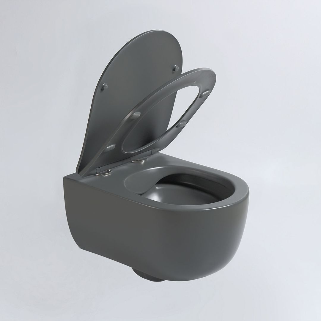 Приобрести vincea унитаз подвесной evo, ультратонкое сиденье, микролифт, антрацит матовый vt1-34sma