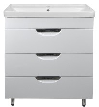 Loranto Тумба напольная с раковиной Стиль- 70/3 Н "Соло" 70х88 см, белая (CS00070756)