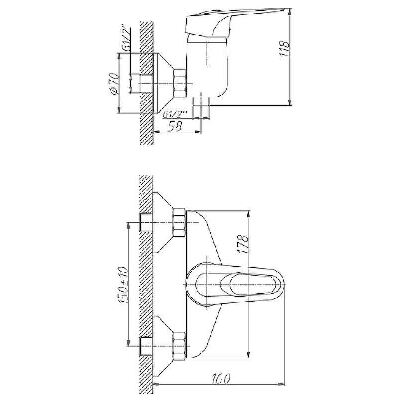 Приобрести haiba смеситель для душа 178мм, хром hb-2004