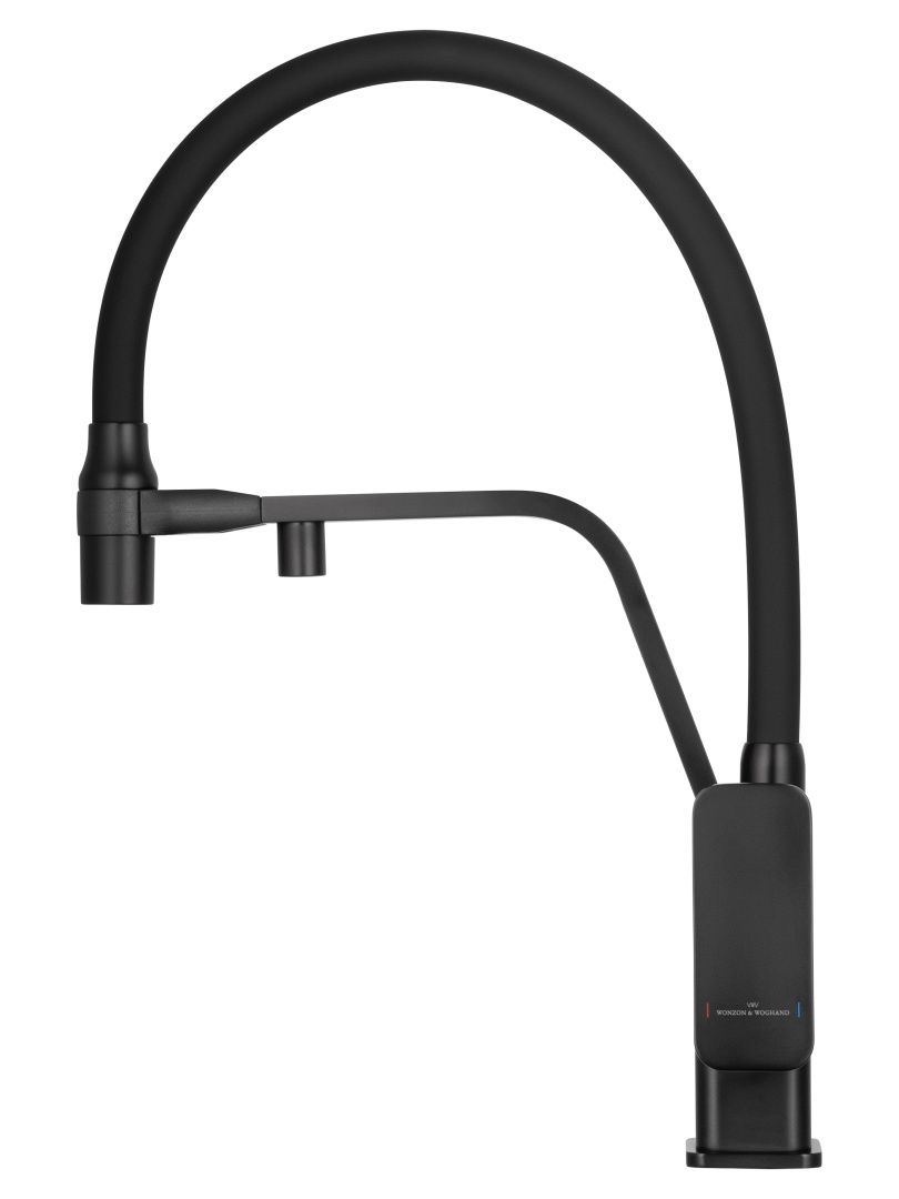Приобрести смеситель для кухни с гибким изливом и подключением фильтра wonzon & woghand, черный матовый (ww-88458013-mb)