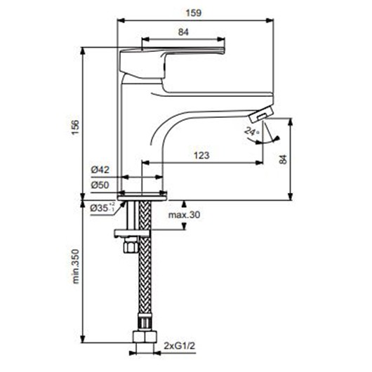 Приобрести b2010aa uno grande смеситель для умывальника, без донного клапана, система монтажа easy-fix (облегченный монтаж)
