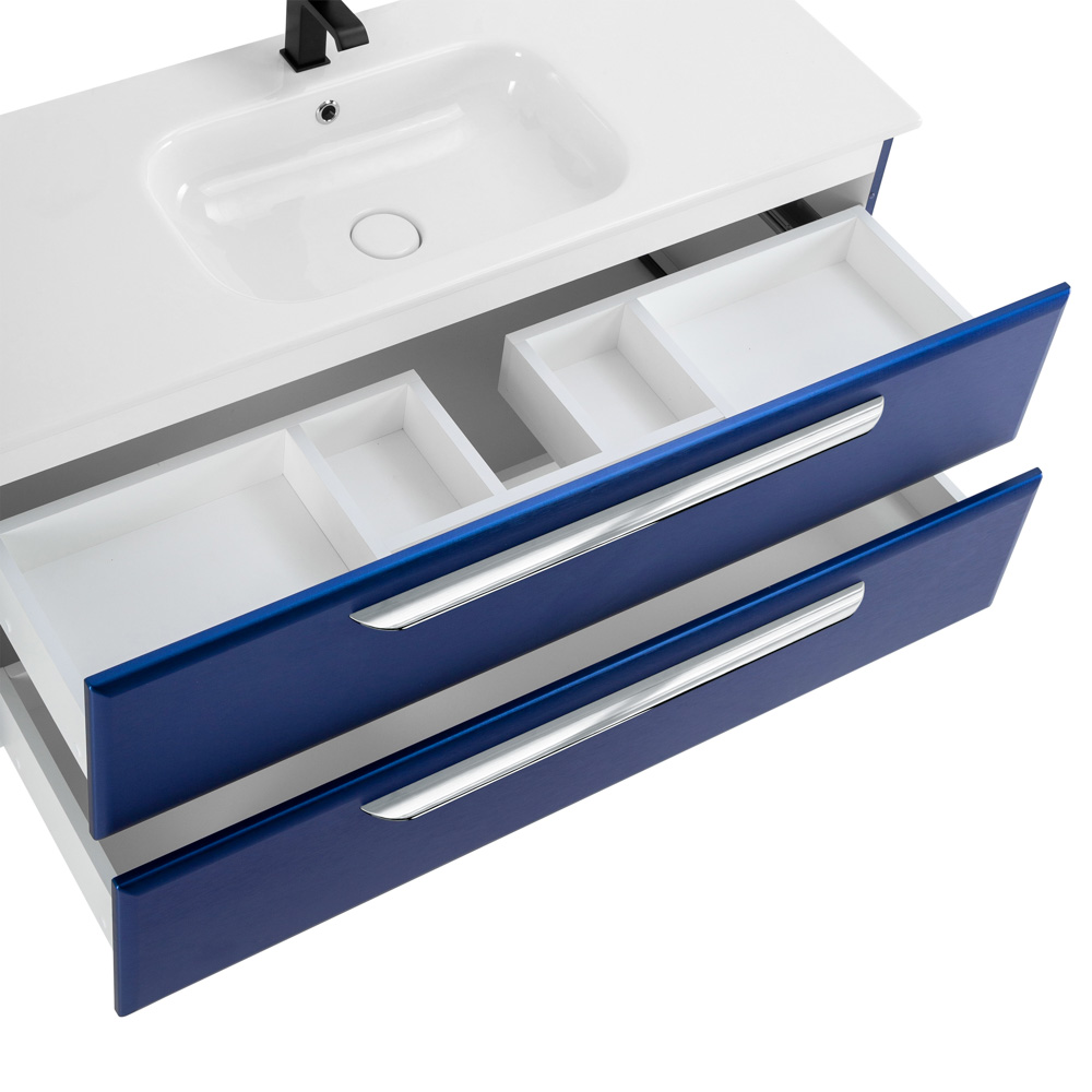 Приобрести cezares тумба подвесная с раковиной eco-cer 120 см sapfiro, синяя eco-cer-1200-2c-so-spf-p