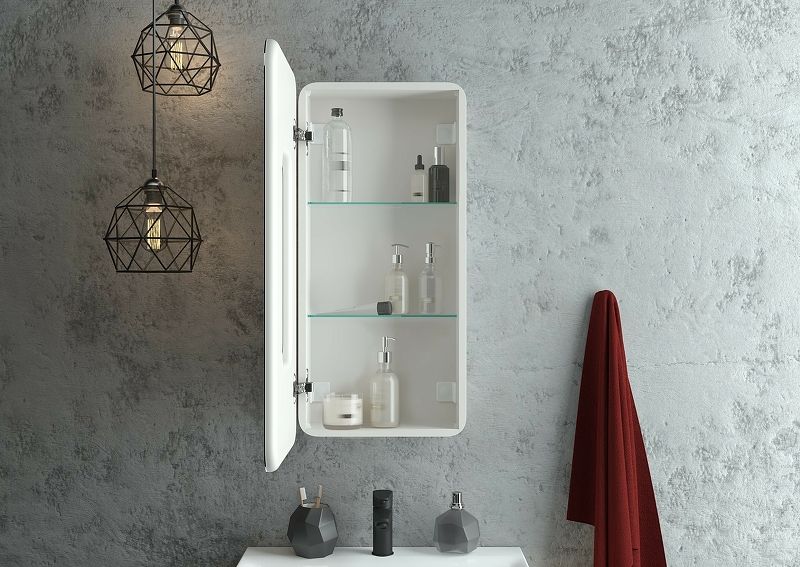 Приобрести continent зеркало шкаф с подсветкой elliott 40х80 см, сенсорный включатель, левосторонее, белое