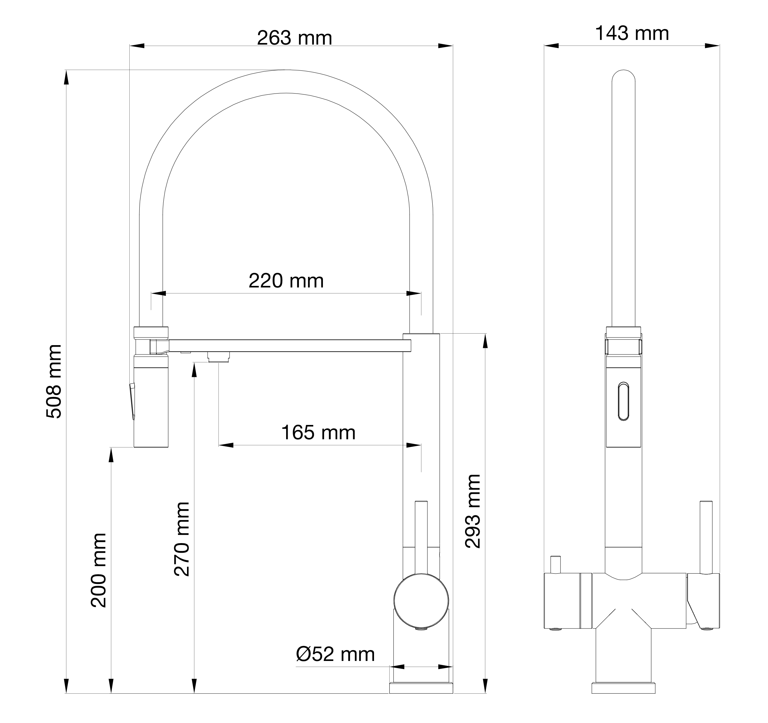 Приобрести смеситель для кухни с гибким изливом и подключением фильтра wonzon & woghand, темный графит (ww-88458009-bgm)