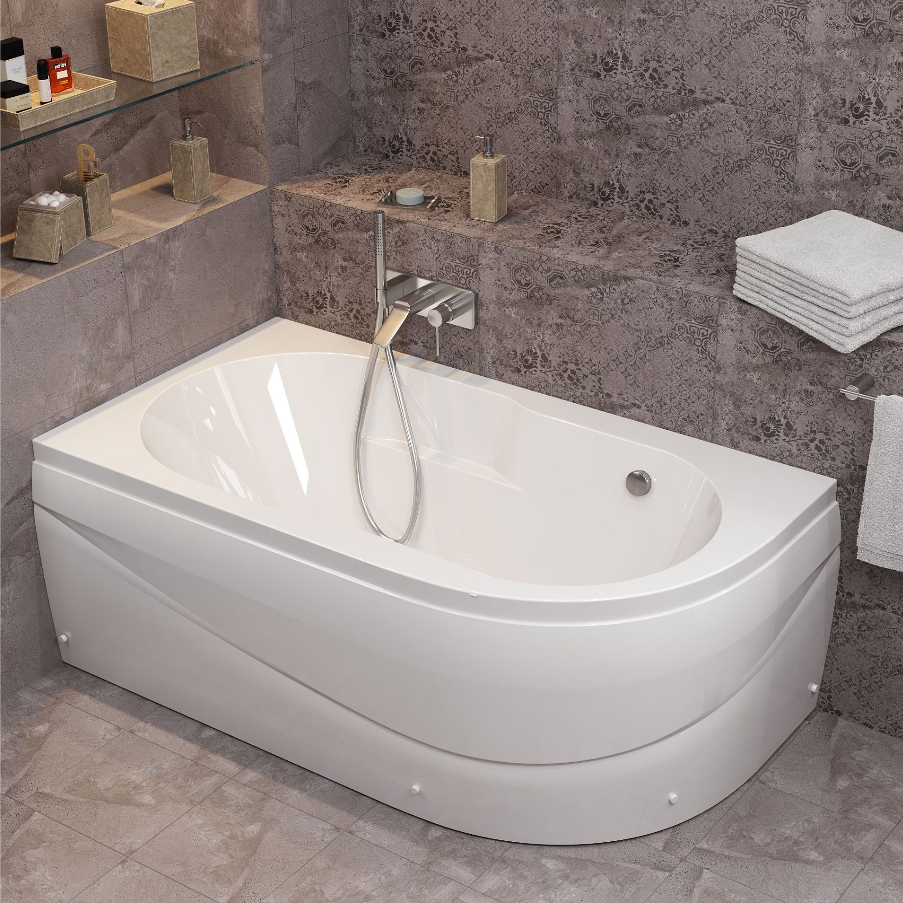 Приобрести mirsant ванна акриловая небуг 150*80 см, белая, левая ут000016534