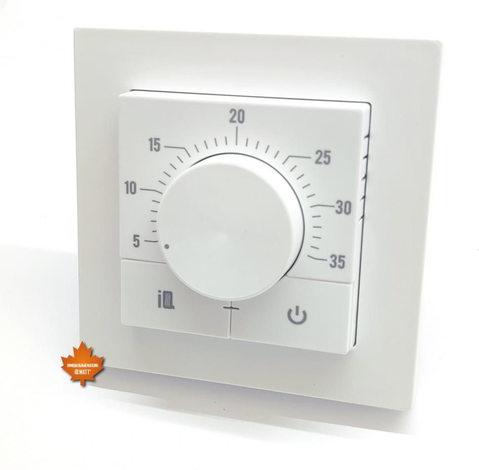 Приобрести iqwatt электронный терморегулятор iq thermostat dm white с механическим управлением
