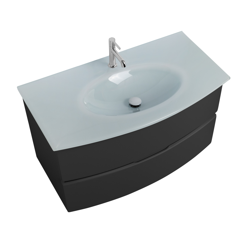 Приобрести cezares тумба подвесная с раковиной elettra 100 см grafite, стекло, графит 55526