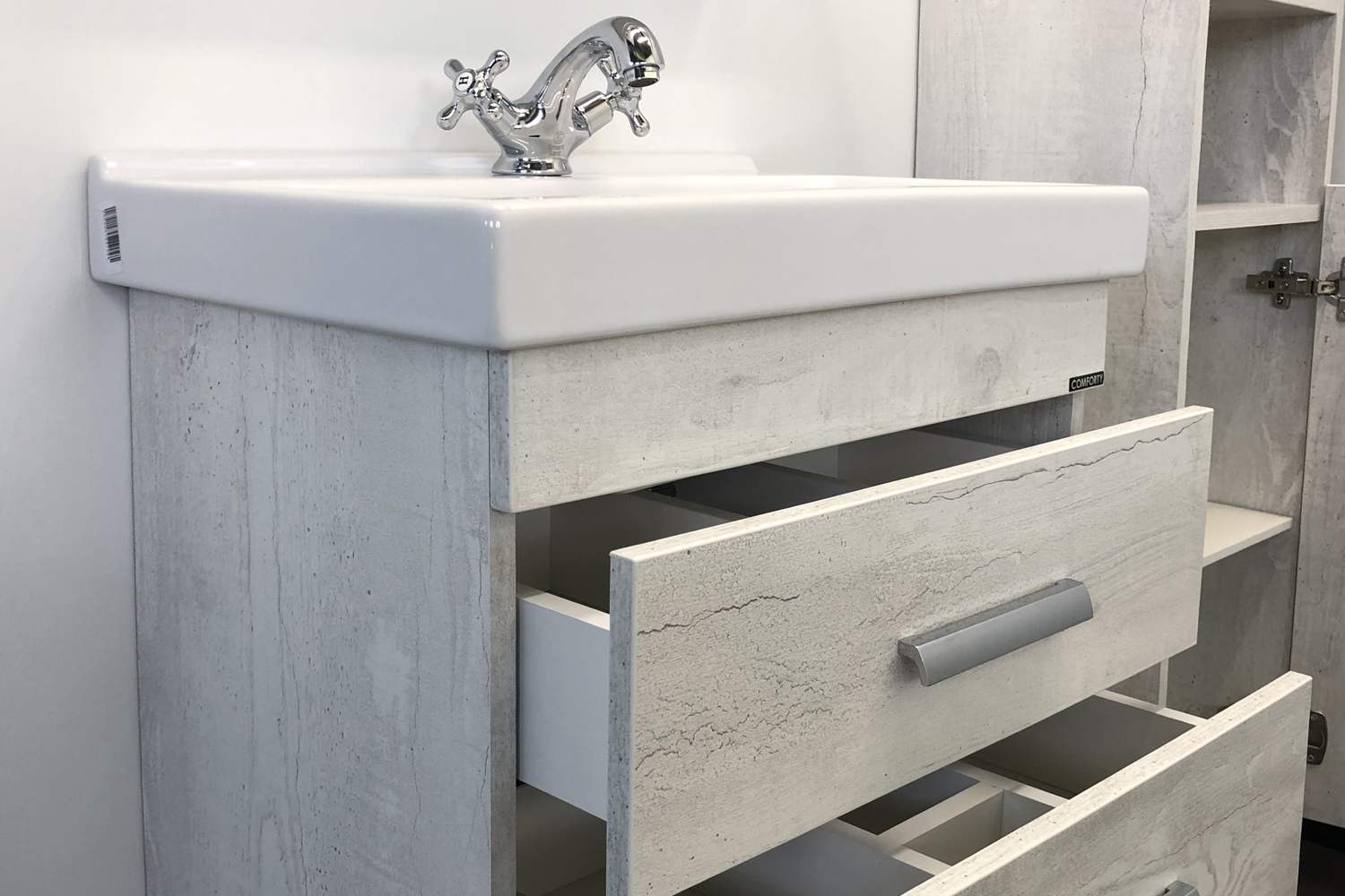 Приобрести сomforty тумба с раковиной "никосия-60н" дуб белый