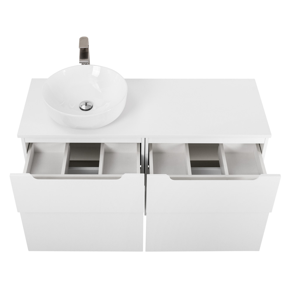 Приобрести belbagno тумба со столешницей etna-h60 120 см, подвесная bianco lucido, раковина слева