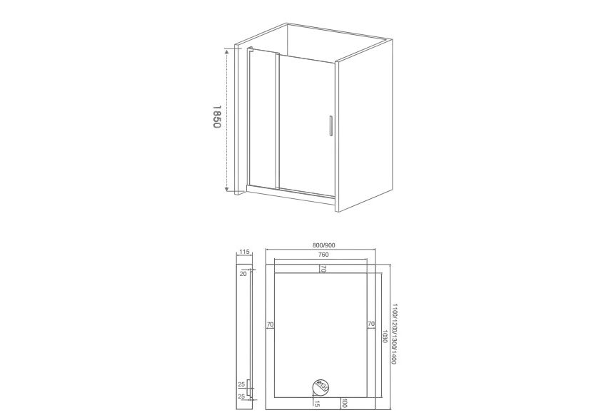 Приобрести bas дверь душевая mokka wtw-110-c-we 110 см алюминий/прозрачное