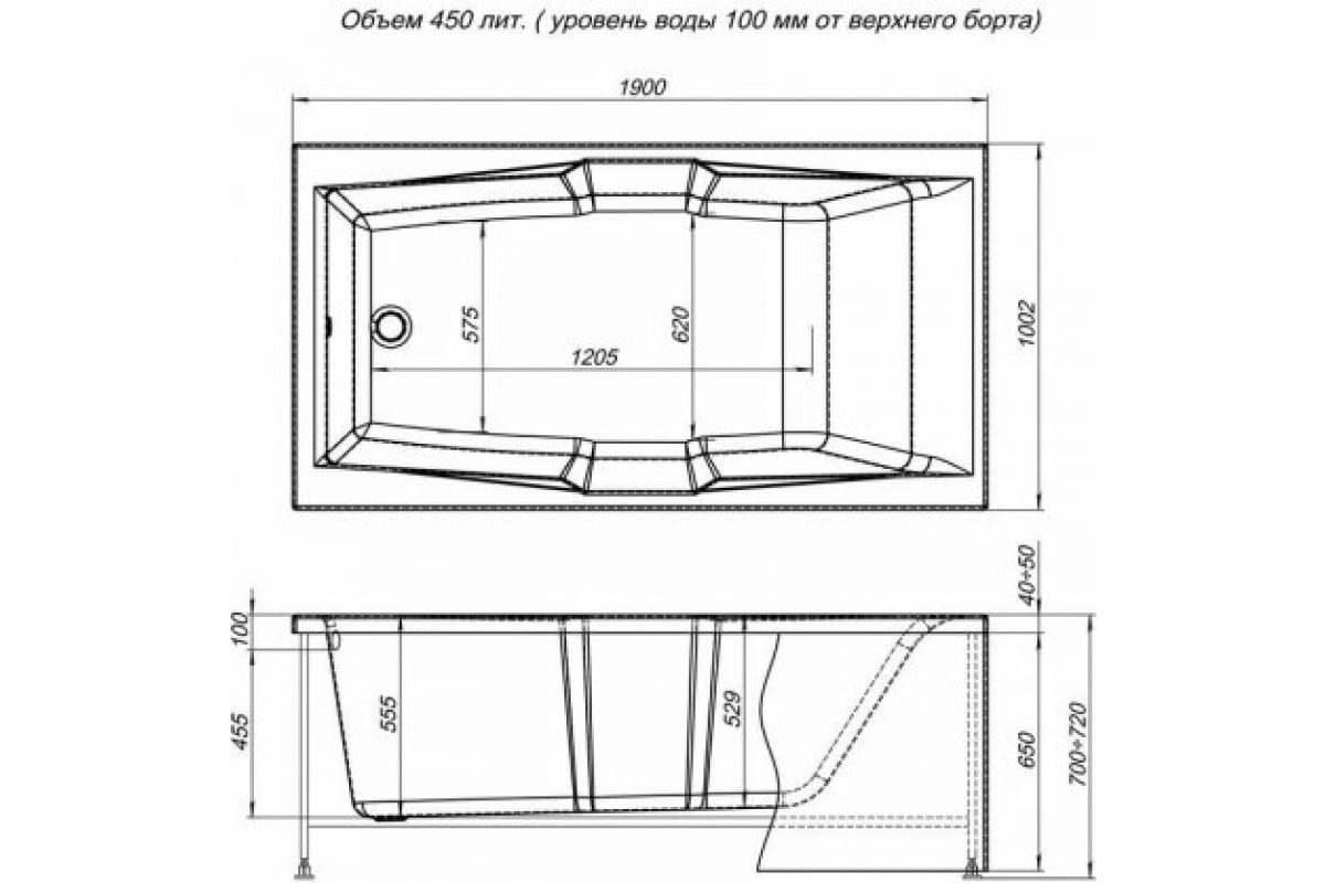 Приобрести aquanet фронтальная панель для ванны vega 190 см, белая
