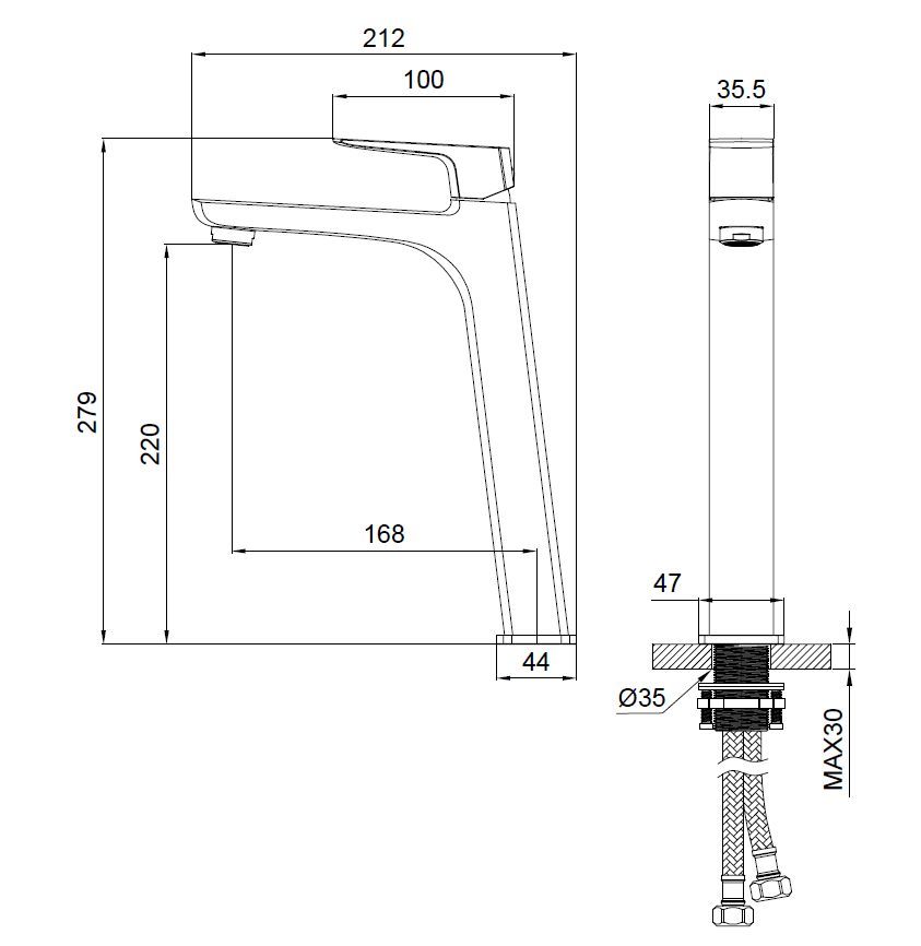 Приобрести смеситель для раковины высокий wonzon & woghand forza, брашированное золото (ww-239031-bg)