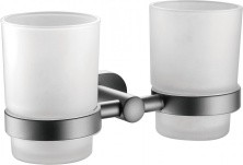 Стакан для зубных щеток двойной Vieir V5106G серый