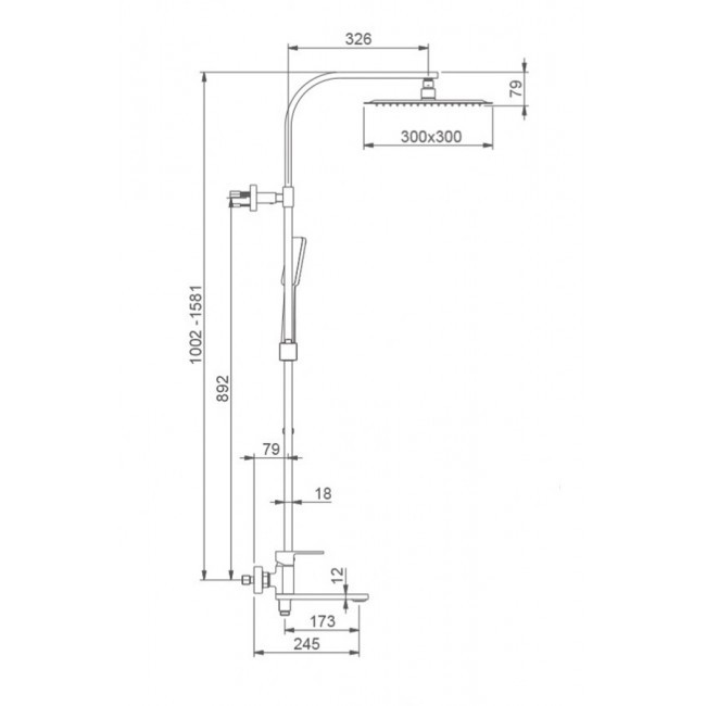 Приобрести gappo душевая система g2483 с изливом, хром 27014