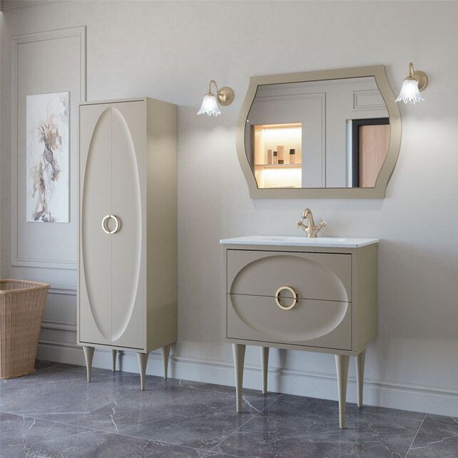 Приобрести caprigo тумба с раковиной milano 75 см, серое, эмаль