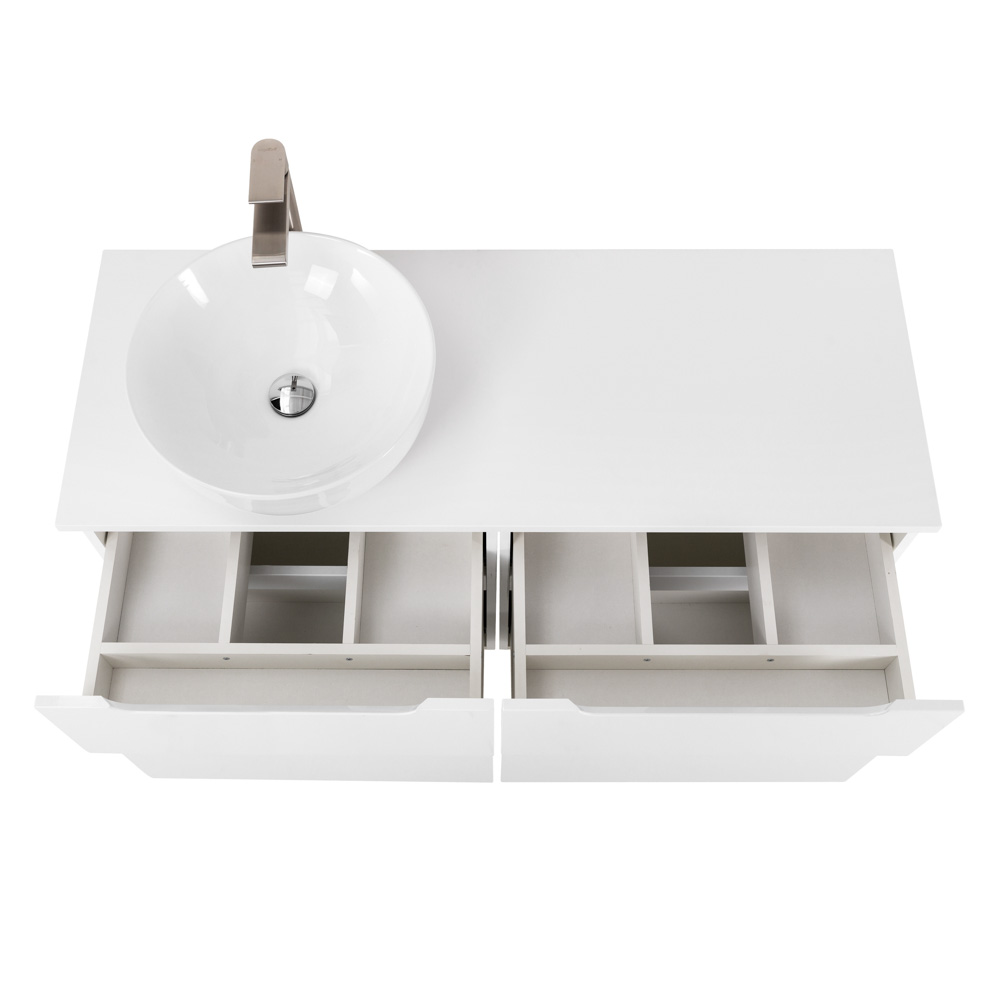 Приобрести belbagno тумба со столешницей etna-h60 120 см, подвесная bianco lucido, раковина слева