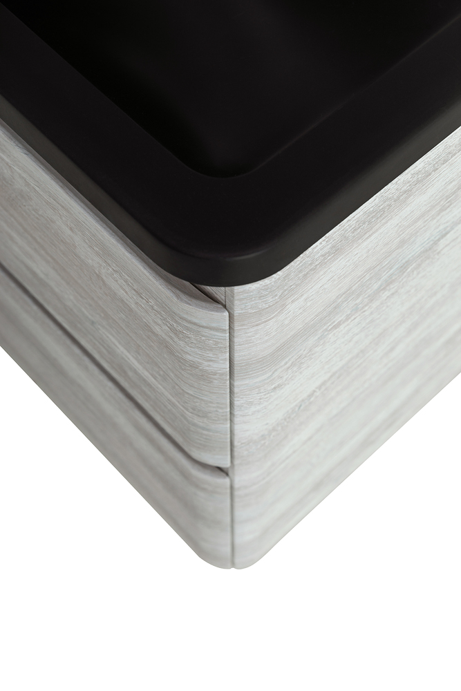 Приобрести belbagno тумба с раковиной albano 100 см, подвесная rovere vintage bianco, чёрная раковина