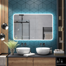 Continent Зеркало с подсветкой Bruno 80х60 см, сенсорный включатель, белое