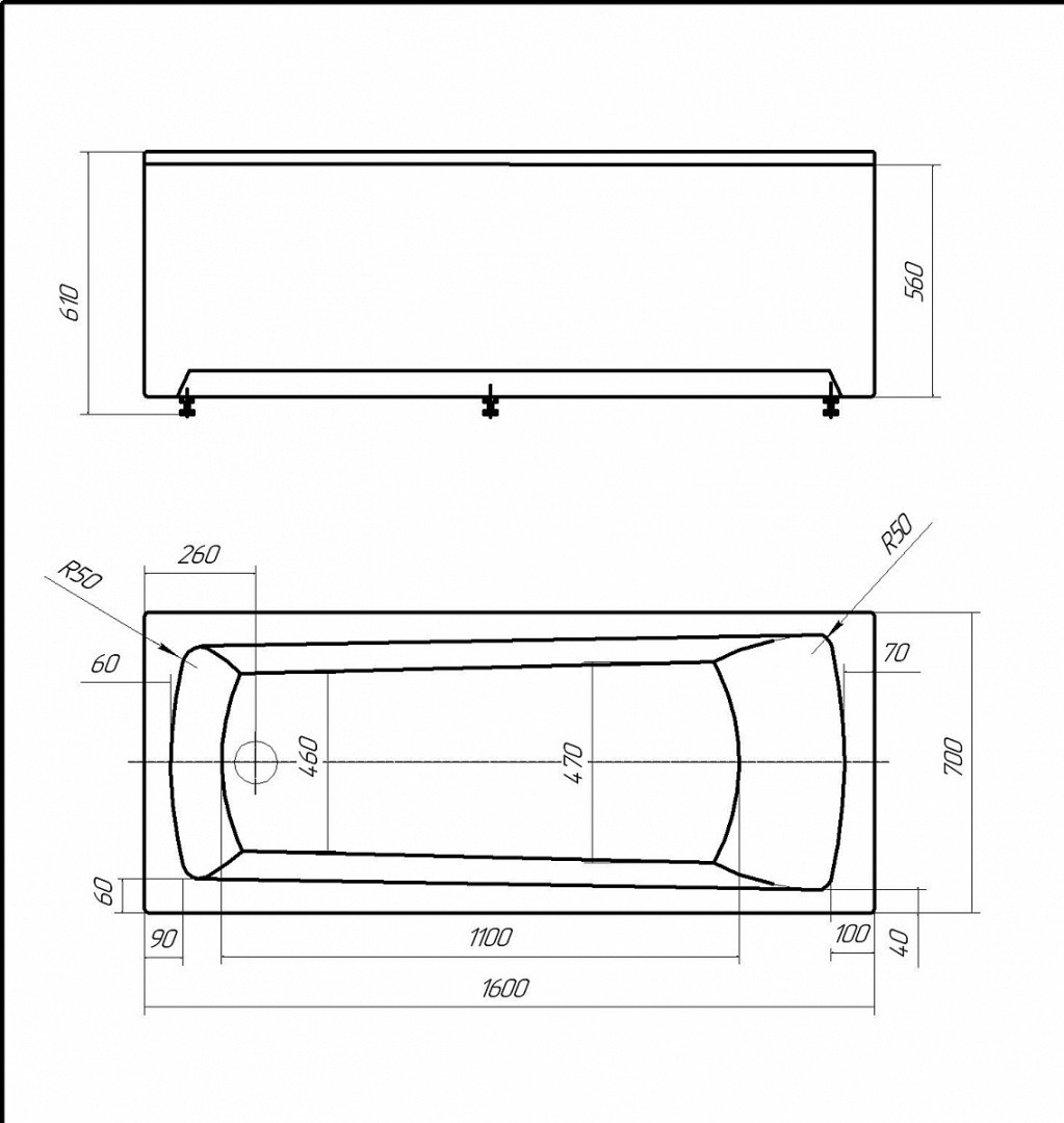 Приобрести акриловая ванна azario enrica 160x70 см, прямоугольная av.0030160