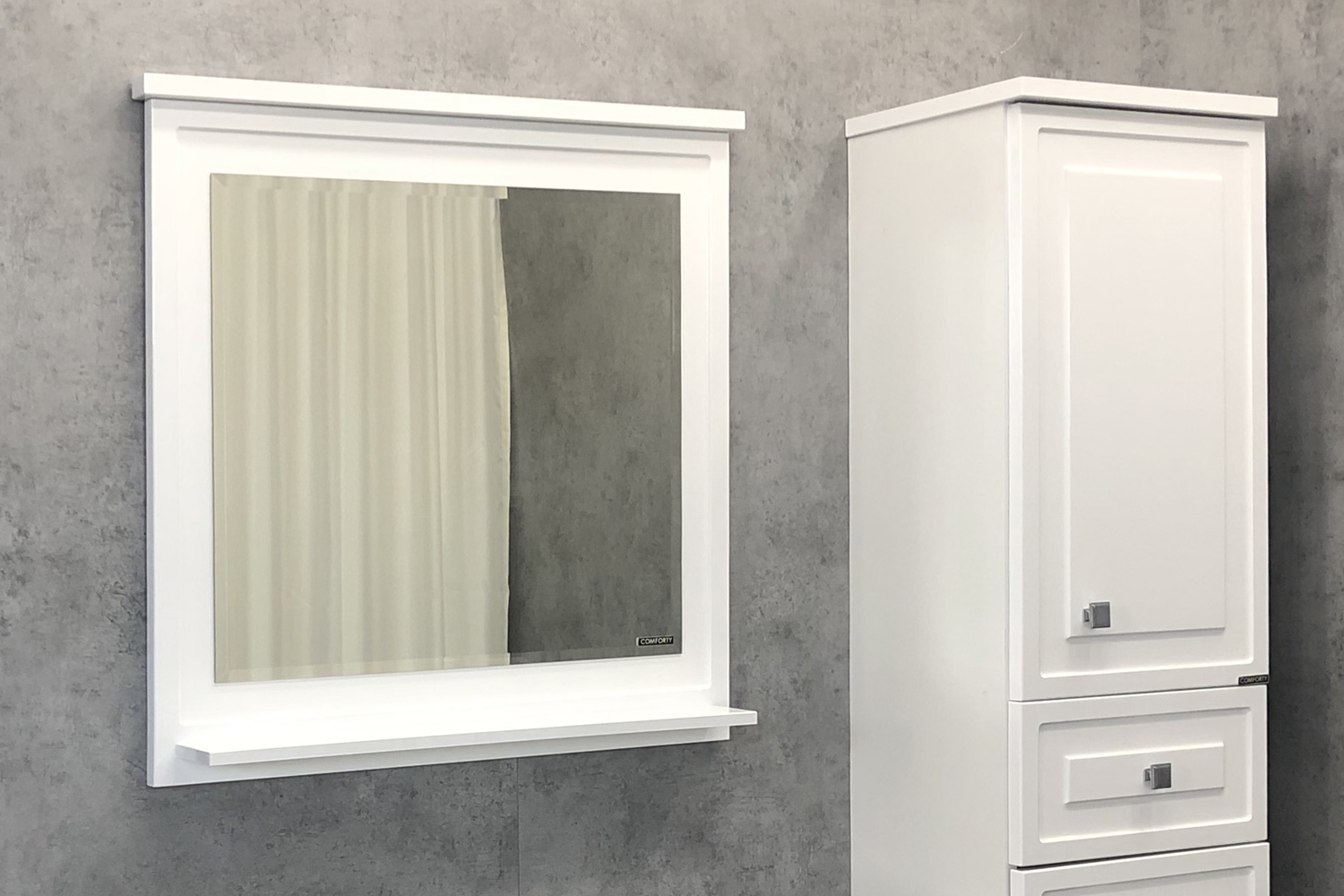 Приобрести сomforty зеркало "феррара-80" белый глянец