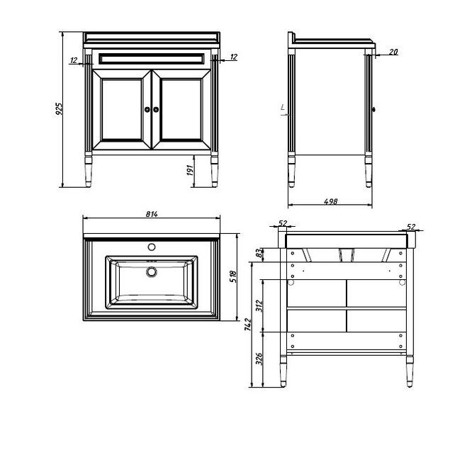 Приобрести caprigo тумба с раковиной albion concept 80 см, голубая 34012uv 3