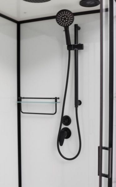 Приобрести frank душевая кабина f412/2l black с высоким поддоном, левосторонняя